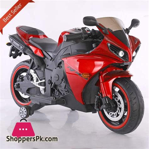 Buy Yamaha R1 Latest Style with Handle Race Kids Ride on Bike Metallic ...