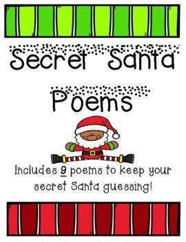 Secret Santa Poems | Secret santa poems, Secret santa messages, Kids secret santa