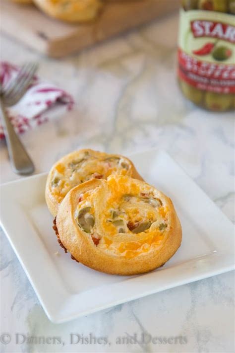 Cheesy Green Olive Pinwheels