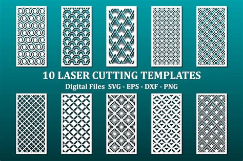 10 Laser Cutting Templates With Modern Geometric Pattern | Etsy