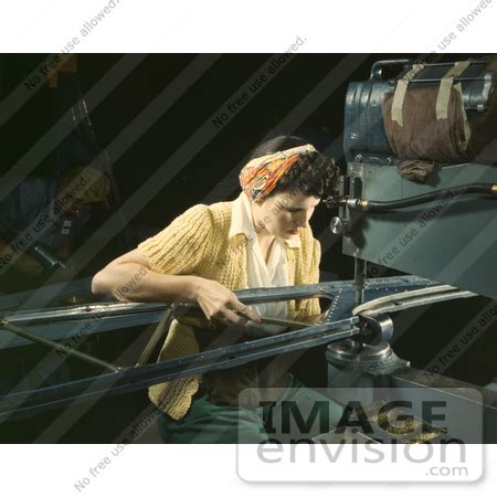 Picture of a Riveter Operating a Riveting Machine | #10929 by JVPD | Historical Photography