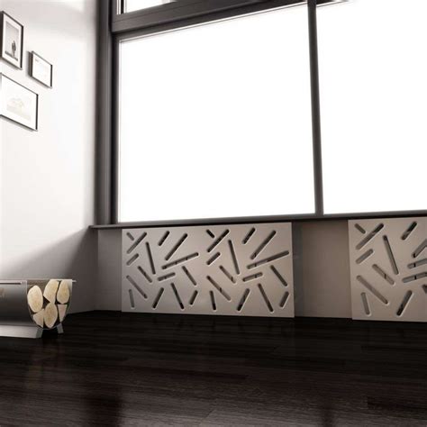 Modern Radiator Heater Cover in White STICKS Design 70cm to 180cm long – RadiatorCoversShop.com