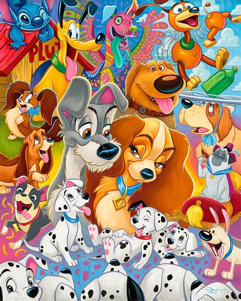 Tim Rogerson So Many Disney Dogs Gallery Wrapped Giclee On Canvas ...