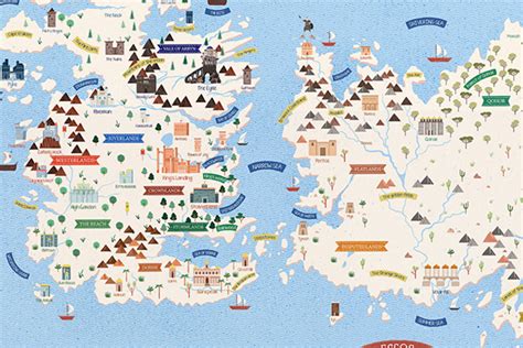 Game of Thrones sigils and illustrated map on Behance