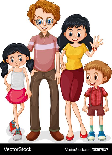 Family member cartoon character on white Vector Image