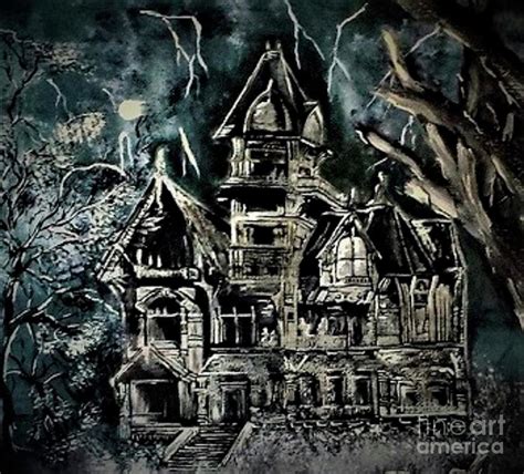 Haunted House Painting by Crystal Schaan - Pixels