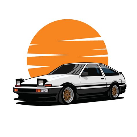 jdm car sunset background vector design 32747220 Vector Art at Vecteezy