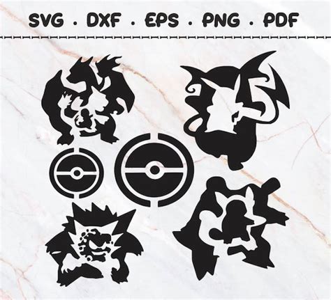 Silhouette Dxf For Cricut Vector Clip Art Pokemon Svg Eps Cut File Pdf ...