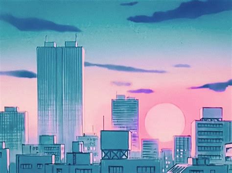 90's Anime City Scenery - Captivating City Drawing