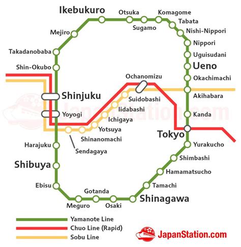 JR line map Tokyo - Tokyo JR line map (Kantō - Japan)