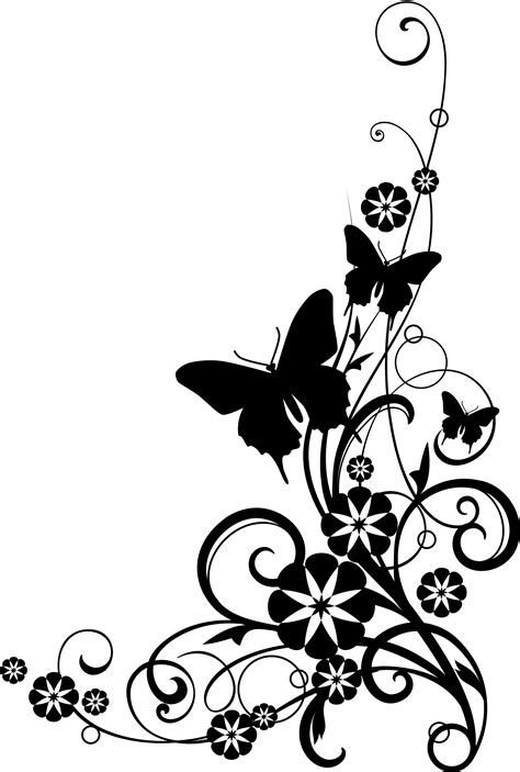 Black and white flower border clipart #41803 - Free Icons and PNG Backgrounds