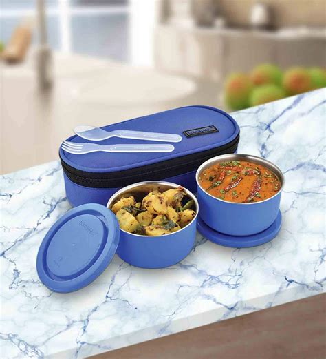 Buy Executive Blue Stainless steel Microwave Safe Lunch Box at 22% OFF by Trueware | Pepperfry