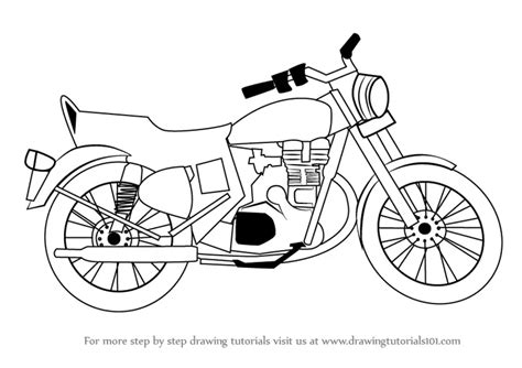 Learn How to Draw a Motorcycle (Two Wheelers) Step by Step : Drawing Tutorials