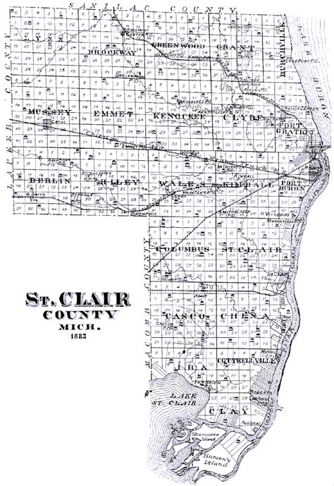 St Clair County Township Map - Cities And Towns Map