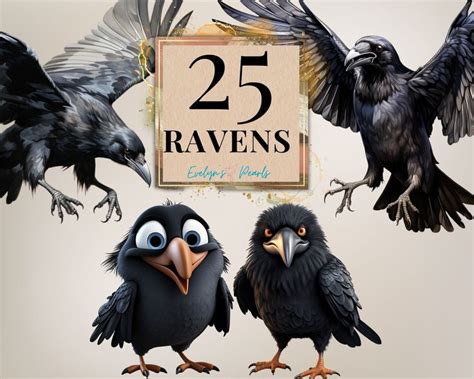 Raven Clipart Raven PNG Horror Clipart Scary Clipart Gothic - Etsy | Cute animal clipart, Bird ...