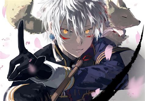 #animeboy #yelloweyes #whitehair #art | Touken ranbu characters, Touken ranbu, Cute anime character