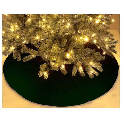 Christmas tree skirt green velvet d. 1.40 cm poly cotton | online sales on HOLYART.com