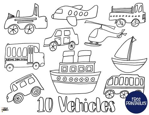 Coloring Pages Vehicles - Kid Creative