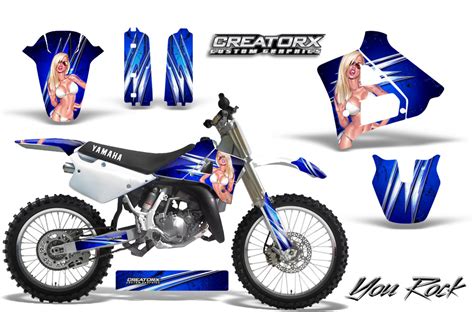 YAMAHA YZ125 YZ 125 2 STROKE 1991-1992 GRAPHICS KIT CREATORX DECALS YRBL | eBay