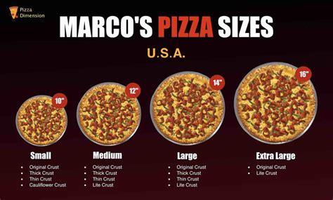 Pizza Sizes and Crusts Comparisons of Big Chain Pizza