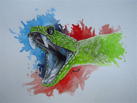 Snake Watercolor at PaintingValley.com | Explore collection of Snake Watercolor