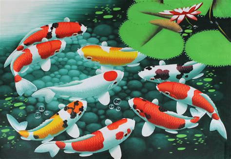 9 Koi Fish Painting at PaintingValley.com | Explore collection of 9 Koi ...