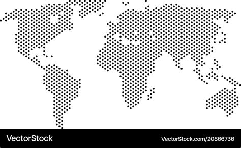 Pixel world map Royalty Free Vector Image - VectorStock