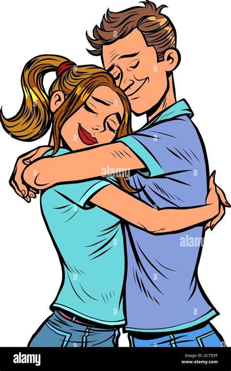 Hugging Couple Cartoon