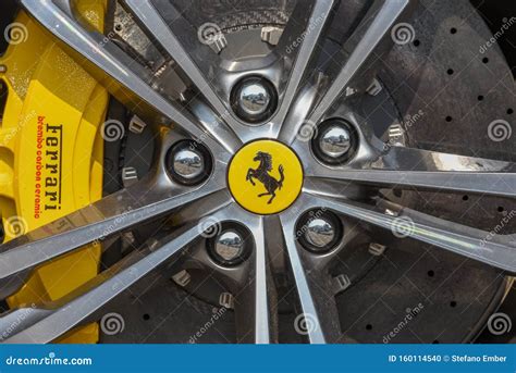 Ferrari Logo on the Wheel of a Car Editorial Image - Image of shape, billboard: 160114540