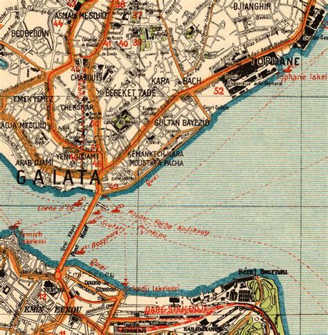 Old Map of Istanbul 1922 Constantinople Turkey Vintage Map Wall Map ...