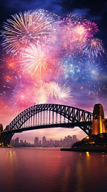 Premium AI Image | sydney harbour bridge fireworks aigenerated image