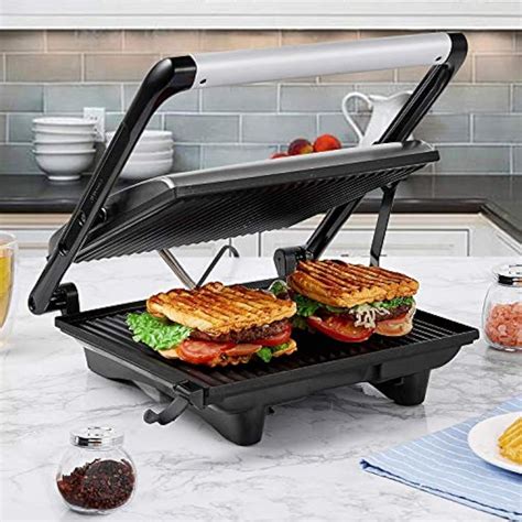 Panini Press Gourmet Sandwich Maker, 4-Slice Extra Large Grill Non-Stick Coated | eBay