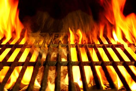 Barbecue Flaming Grill Close-up Background - Rumi Turkish Grill