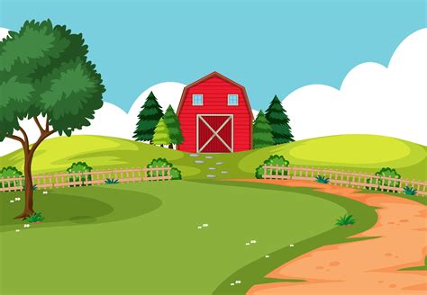 An outdoor farm landscape 293406 Vector Art at Vecteezy