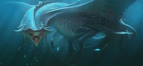 Sea creature | Sea monsters, Digital art fantasy, Fantasy creatures