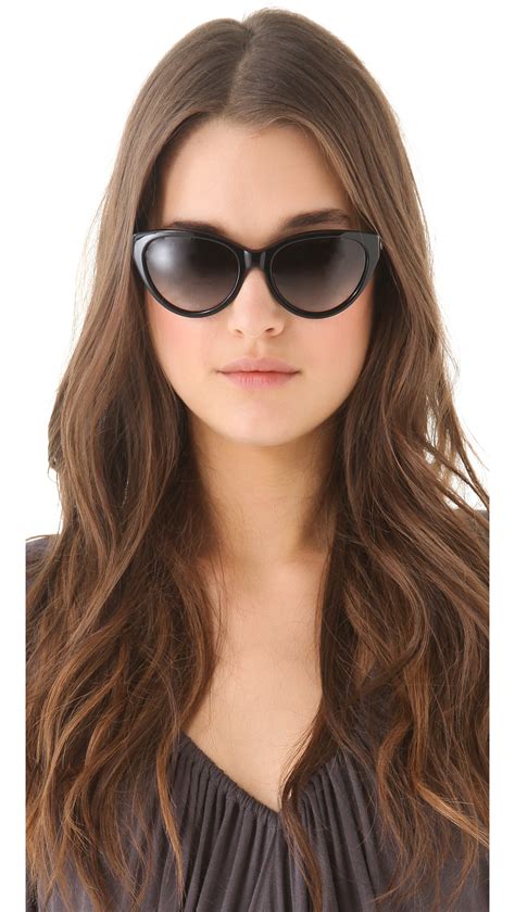 Tory burch Cat Eye Sunglasses in Black | Lyst