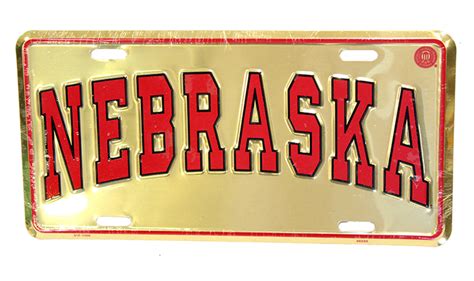 Gold Nebraska License Plate