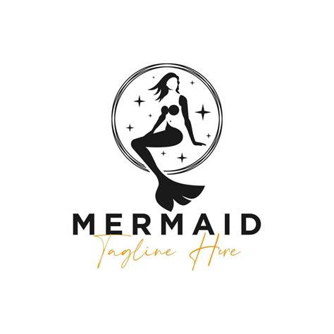 mermaid vector illustration logo design 20900421 Vector Art at Vecteezy