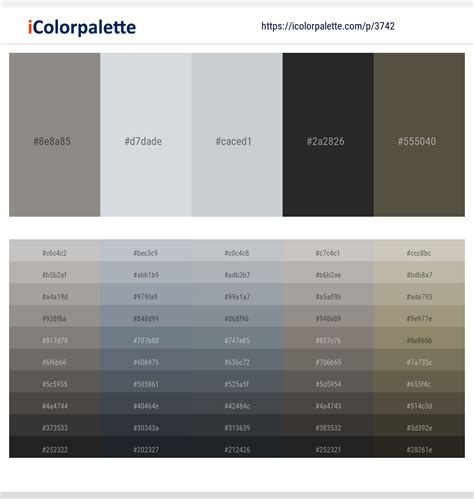 4 Latest Color Schemes with Iron And Iron Color tone combinations | 2024 | iColorpalette