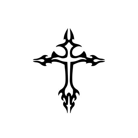 Christian Cross Symbol. Tribal Tattoo Design. Stencil Vector ...