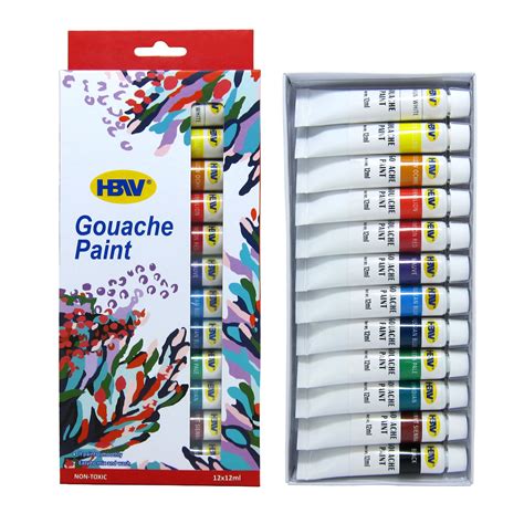 HBW GOUACHE PAINT 12 COLORS (12ml) - HBW