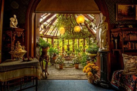 Inside the beautiful Mark Twain House in Hartford, CT. Conservatory as ...