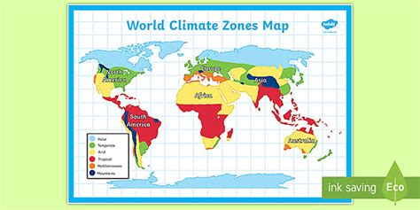 Climate Around the World Zones Map (teacher made) - Twinkl