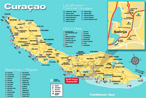 Curaçao tourist map - Ontheworldmap.com