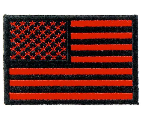 Red American Flag Embroidered Patch – Patriotic Military Patches