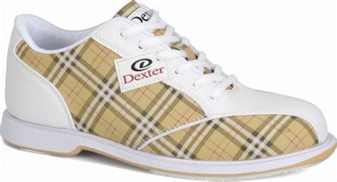 Dexter Womens Ana White/Tan Plaid Bowling Shoes + FREE SHIPPING