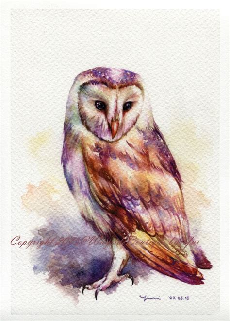 PRINT the Owl Watercolor Painting 7.5 X 11 | Etsy