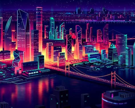 Pin by Reanna Keller on AES: RetroWave | Cityscape wallpaper, Cityscape, Neon art