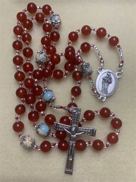 Carnelian and Impression Jasper Rosary - Etsy