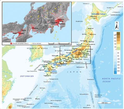 Main islands of Japan and the central portion of Honshu Island. The... | Download Scientific Diagram